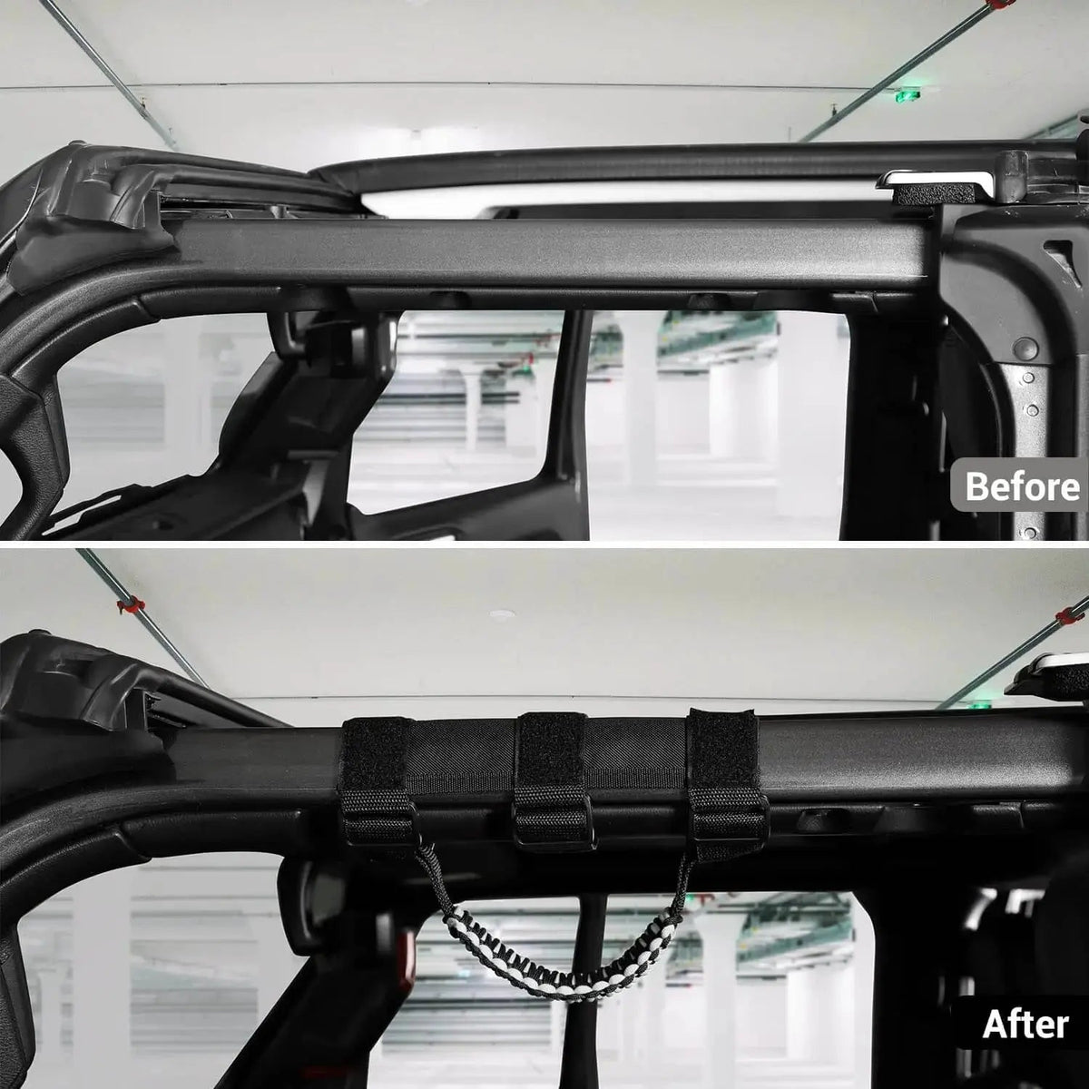For Jeep Wrangler TJ JK JL & Gladiator JT 2 x Roll Bar Grab Handles Paracord Grip American Flag