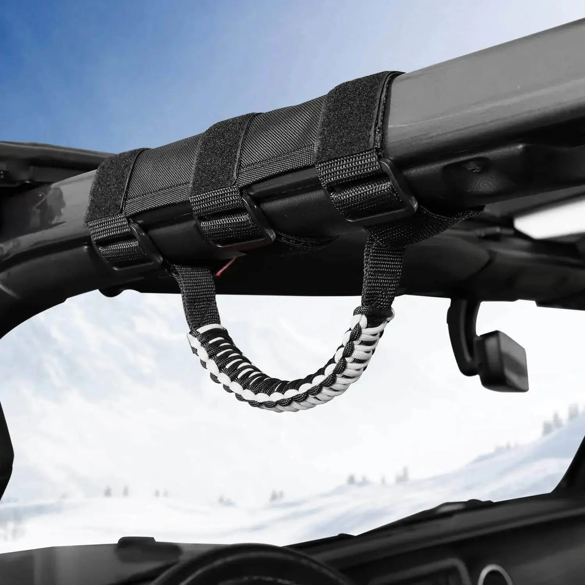 For Jeep Wrangler TJ JK JL & Gladiator JT 2 x Roll Bar Grab Handles Paracord Grip American Flag