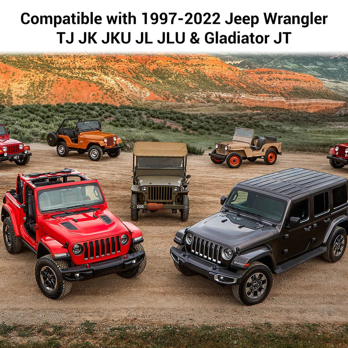 For Jeep Wrangler TJ JK JL & Gladiator JT Door Lock Key Hole Cover Trim