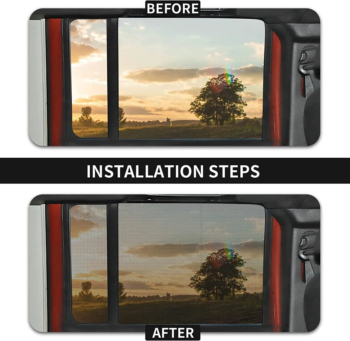 For Jeep Wrangler TJ JK JL & Gladiator JT Front & Rear Window UV Protection Sun Shade Breathable Mesh