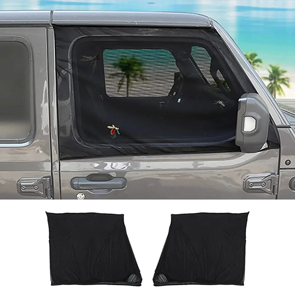 For Jeep Wrangler TJ JK JL & Gladiator JT Front & Rear Window UV Protection Sun Shade Breathable Mesh