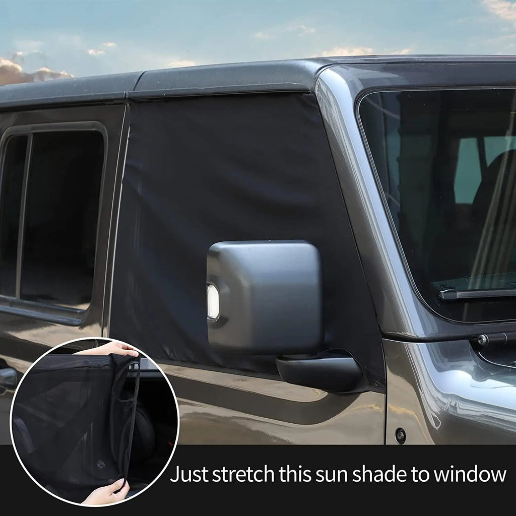 For Jeep Wrangler TJ JK JL & Gladiator JT Front & Rear Window UV Protection Sun Shade Breathable Mesh