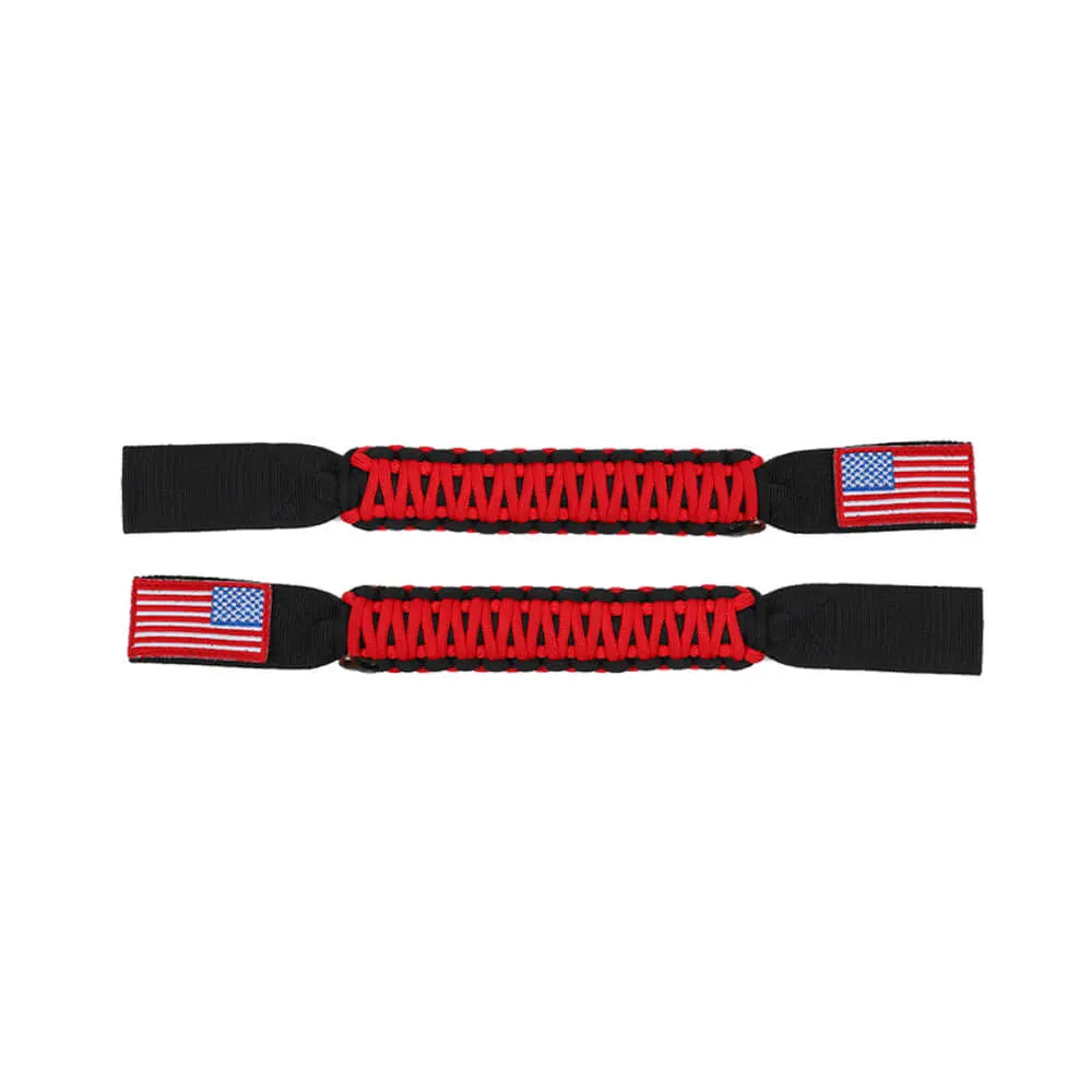 For Jeep Wrangler TJ JK JL & Gladiator JT Paracord Grab Handle Rear Seat Headrest Grip Handle USA Flag