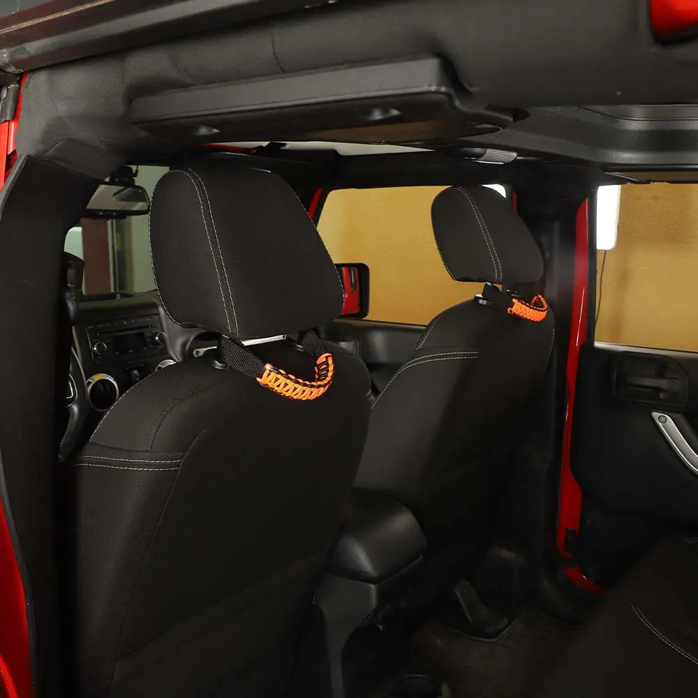 For Jeep Wrangler TJ JL JK JT Headrest Paracord Grab Handles Rear Seat Grip Handles Seat Roll Bars