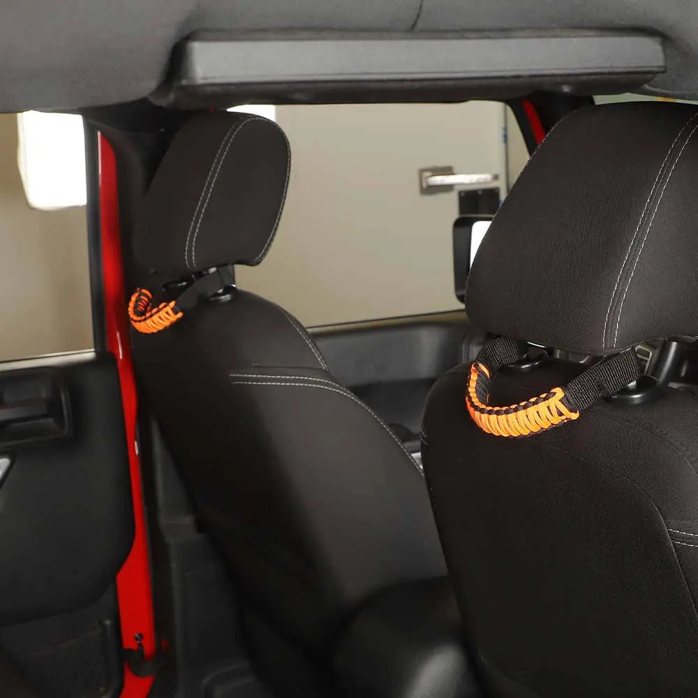 For Jeep Wrangler TJ JL JK JT Headrest Paracord Grab Handles Rear Seat Grip Handles Seat Roll Bars