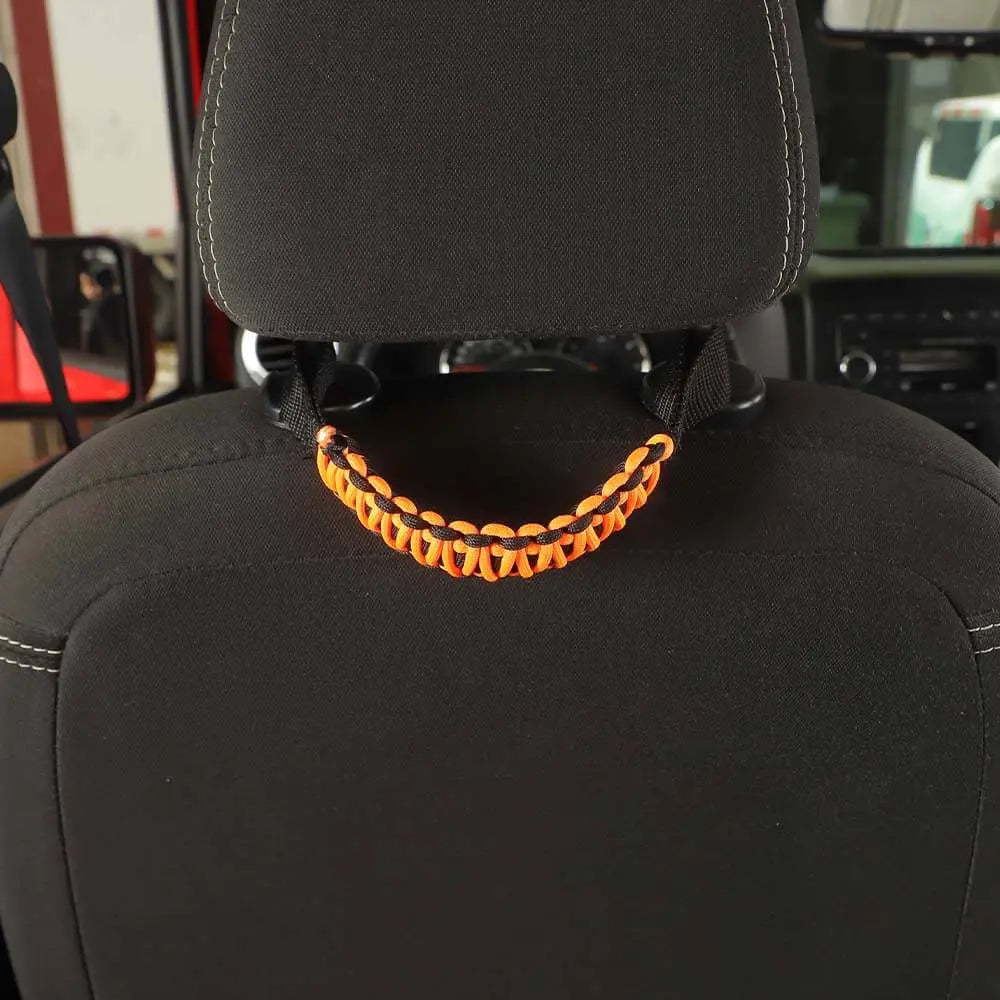 For Jeep Wrangler TJ JL JK JT Headrest Paracord Grab Handles Rear Seat Grip Handles Seat Roll Bars