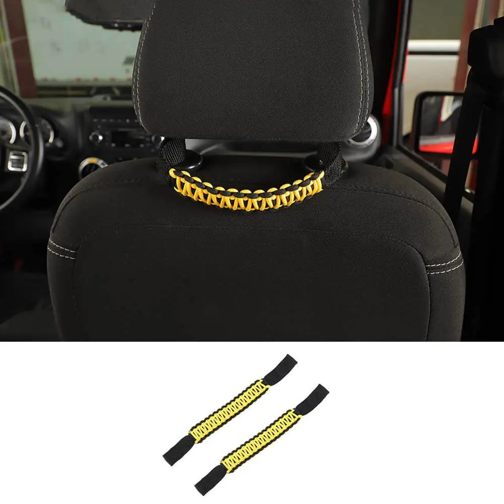 For Jeep Wrangler TJ JL JK JT Headrest Paracord Grab Handles Rear Seat Grip Handles Seat Roll Bars