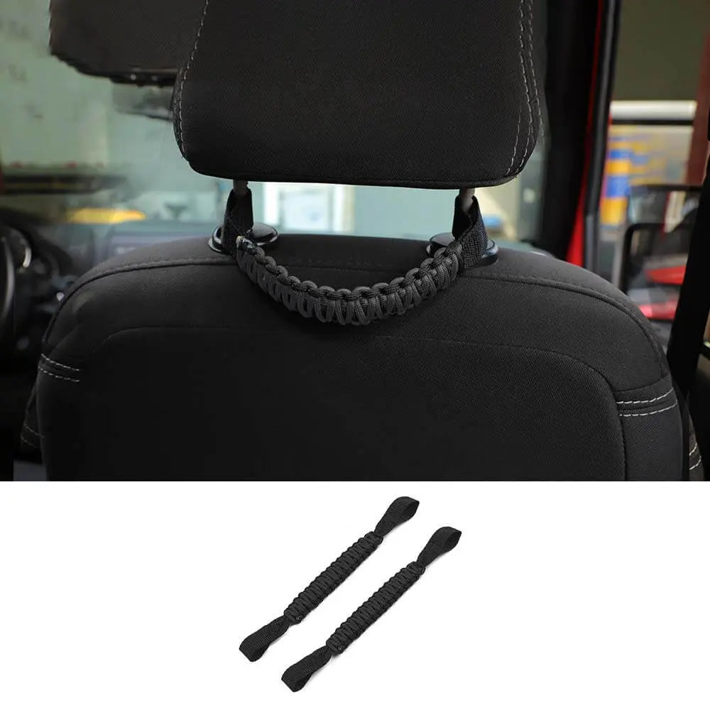 For Jeep Wrangler TJ JL JK JT Headrest Paracord Grab Handles Rear Seat Grip Handles Seat Roll Bars