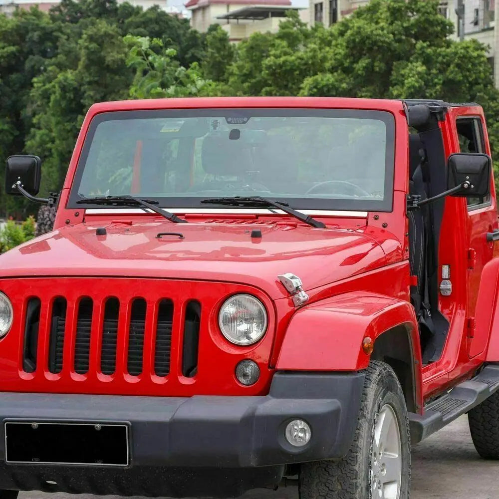 For Jeep Wrangler TJ LJ JK JKU Side Mirrors Quick Release Doors Off Mirrors, Textured Black