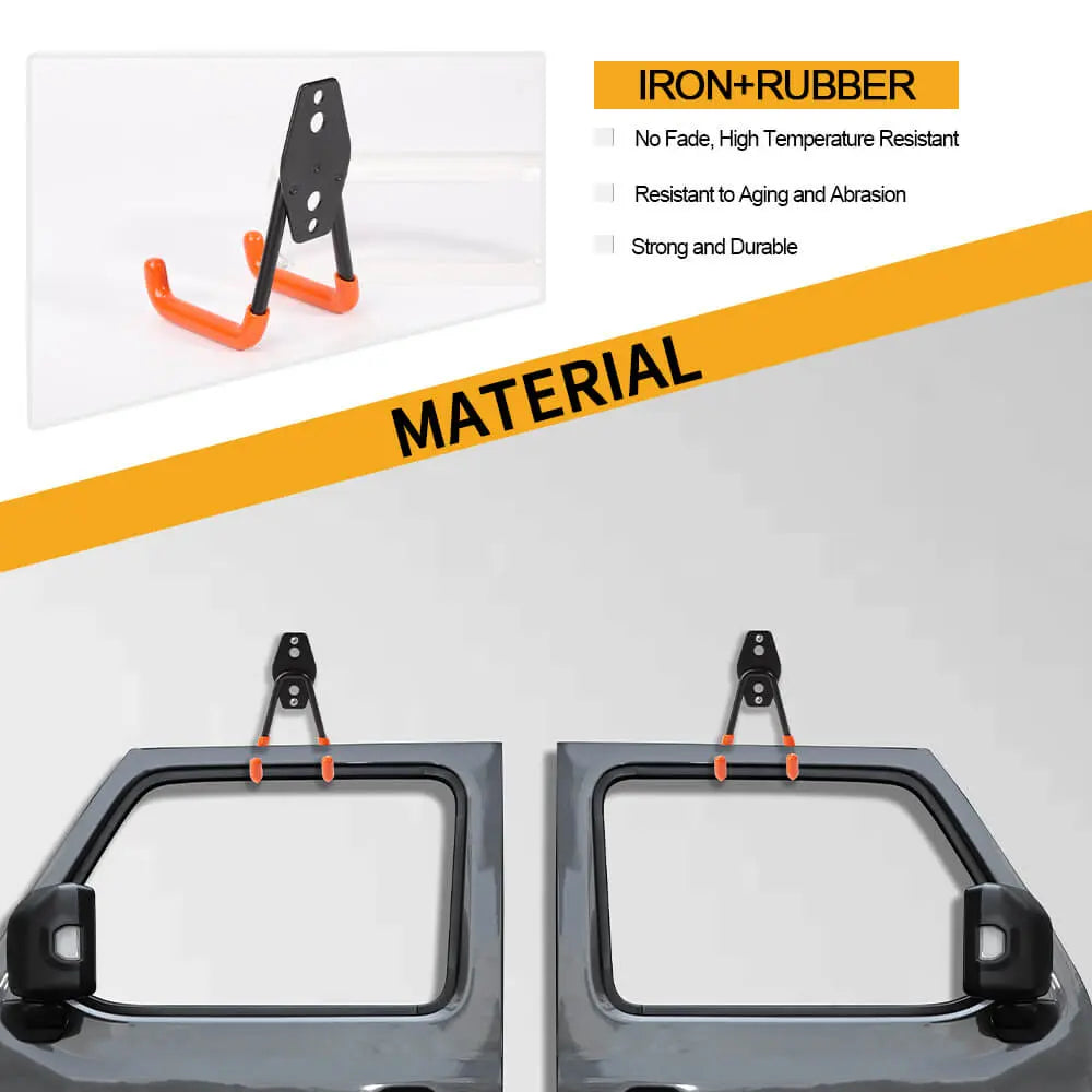 For Jeep Wrangler Universal Door Storage Hanger Removable Wall-Mounted Rack Bracket Hanging