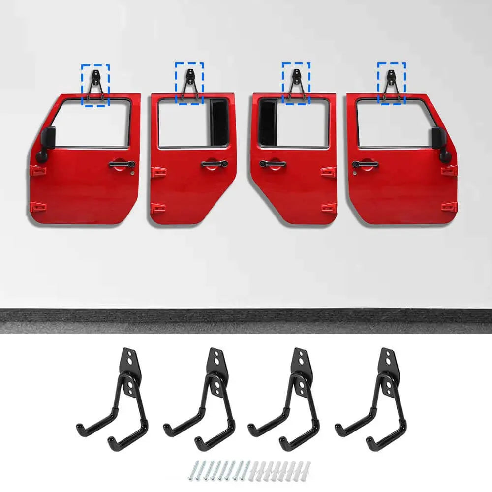 For Jeep Wrangler Universal Door Storage Hanger Removable Wall-Mounted Rack Bracket Hanging