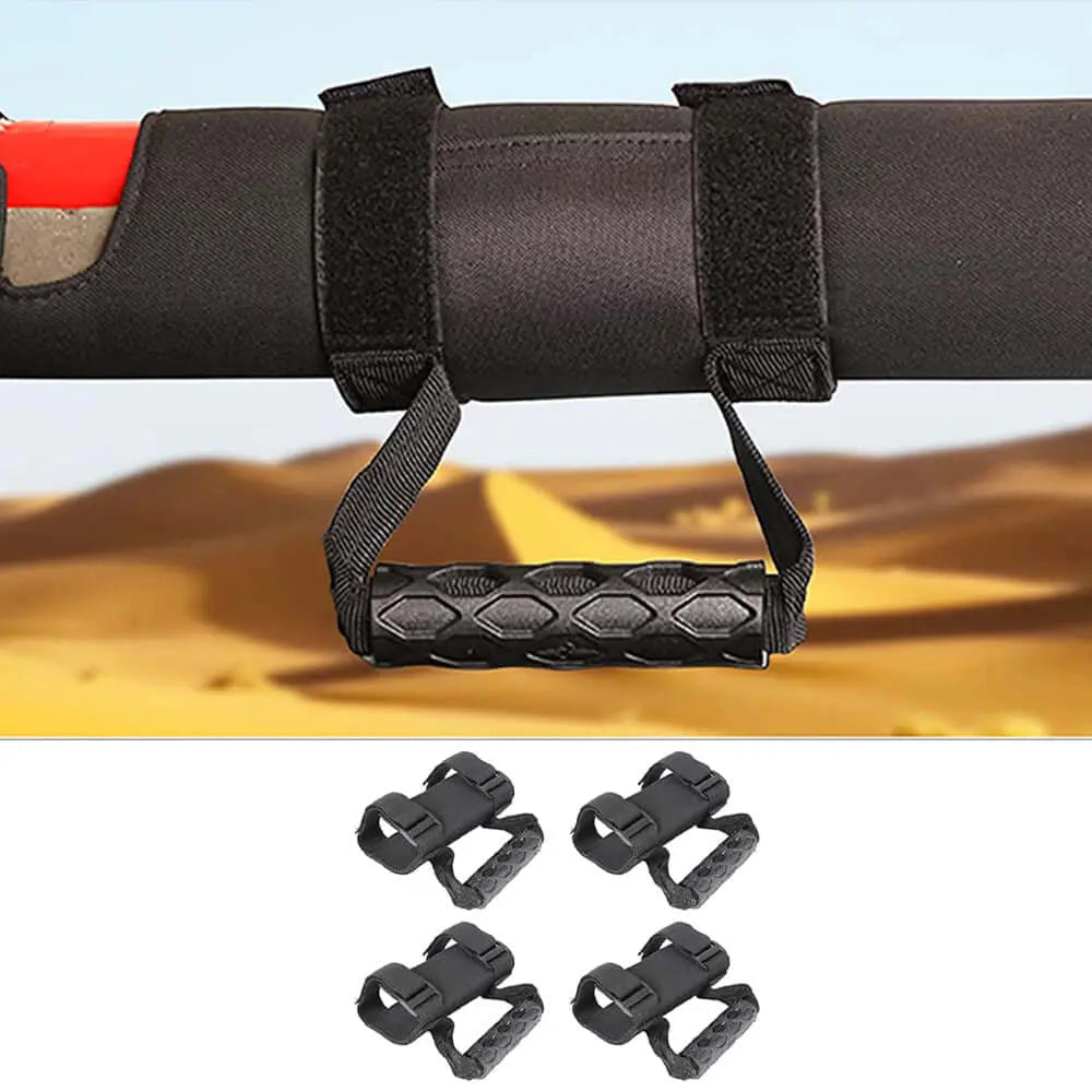 For Jeep Wrangler YJ CJ TJ JK JKU JL JLU & Gladiator JT 4 x Roll Bar Grab Handles Grip Handle