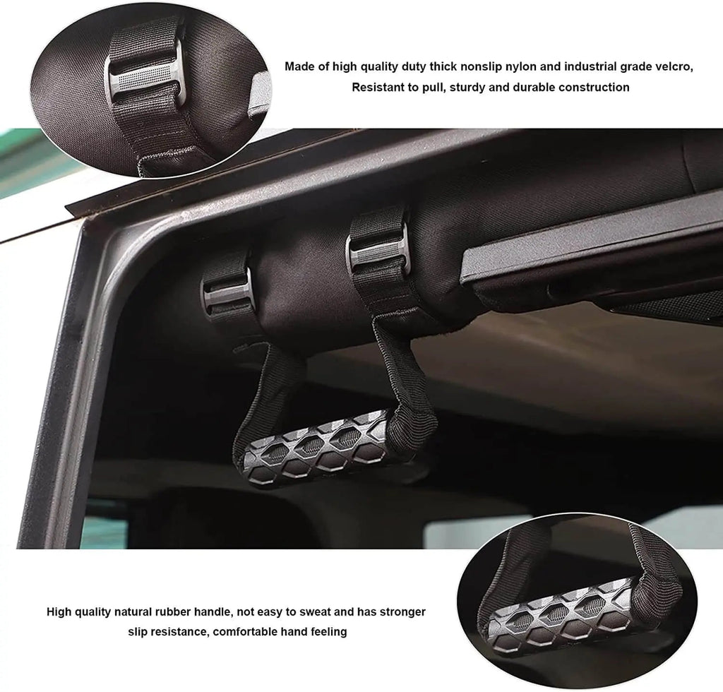 For Jeep Wrangler YJ CJ TJ JK JKU JL JLU & Gladiator JT 4 x Roll Bar Grab Handles Grip Handle