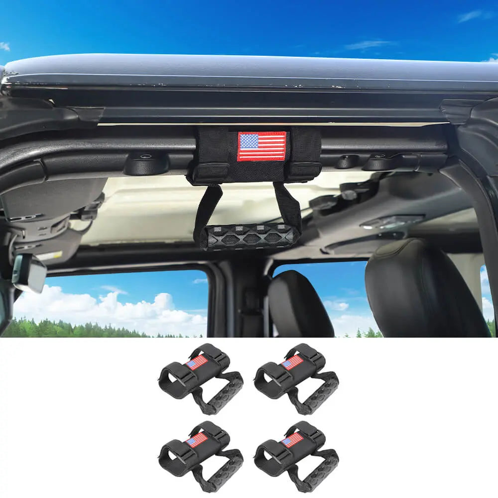 For Jeep Wrangler YJ CJ TJ JK JKU JL JLU & Gladiator JT 4 x Roll Bar Grab Handles Grip Handle