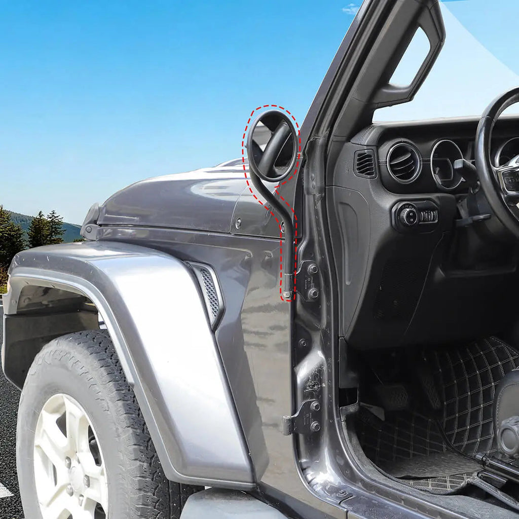 For Jeep Wrangler YJ/JK/JL/JT/TJ Car Door Side Glass Rearview Mirrors