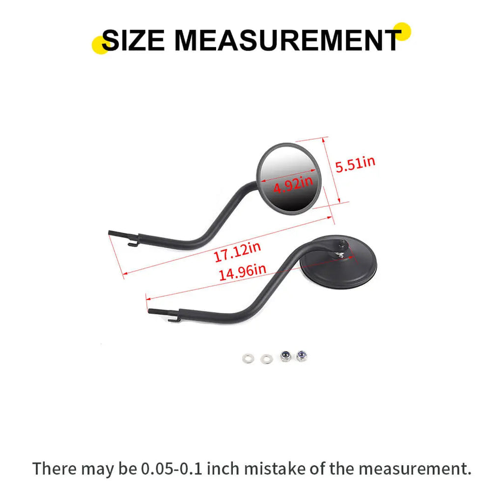 For Jeep Wrangler YJ/JK/JL/JT/TJ Car Door Side Glass Rearview Mirrors