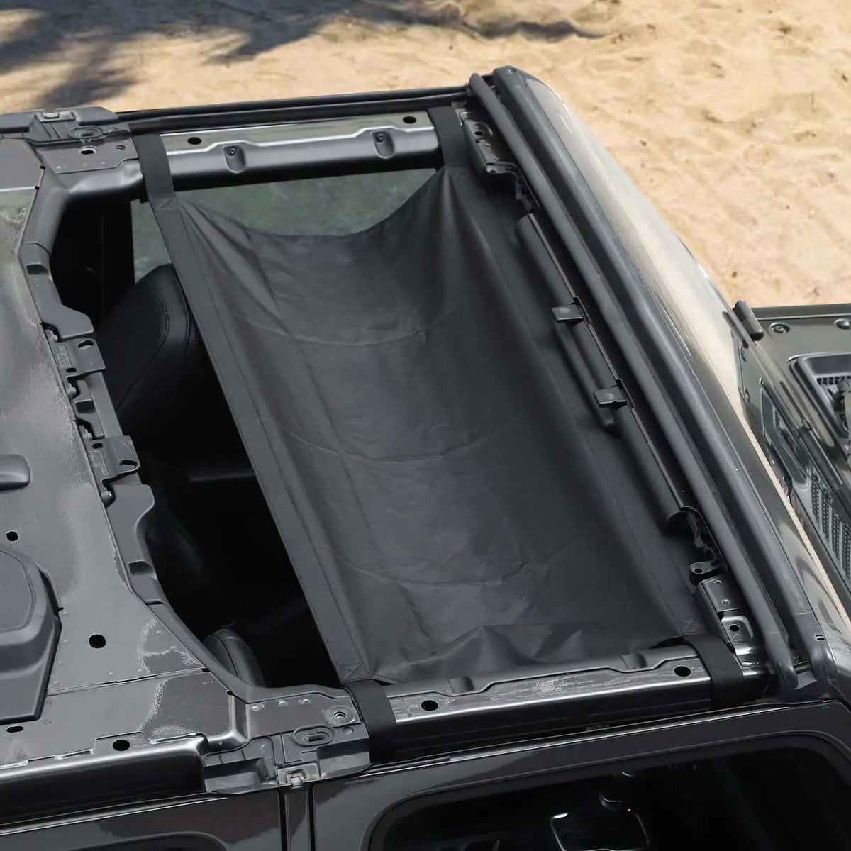 For Jeep Wrangler YJ TJ JK JKU JL JLU JT Car Roof Hammock Cargo Net Sunshade