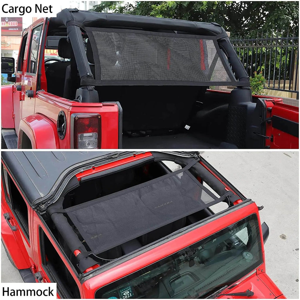 For Jeep Wrangler YJ TJ JK JKU JL JLU & Gladiator JT Cargo Net Roof Hammock