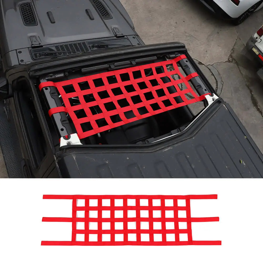 For Jeep Wrangler YJ TJ JK JL Multi-function Mesh Cargo Net Auto Roof Net Hammock