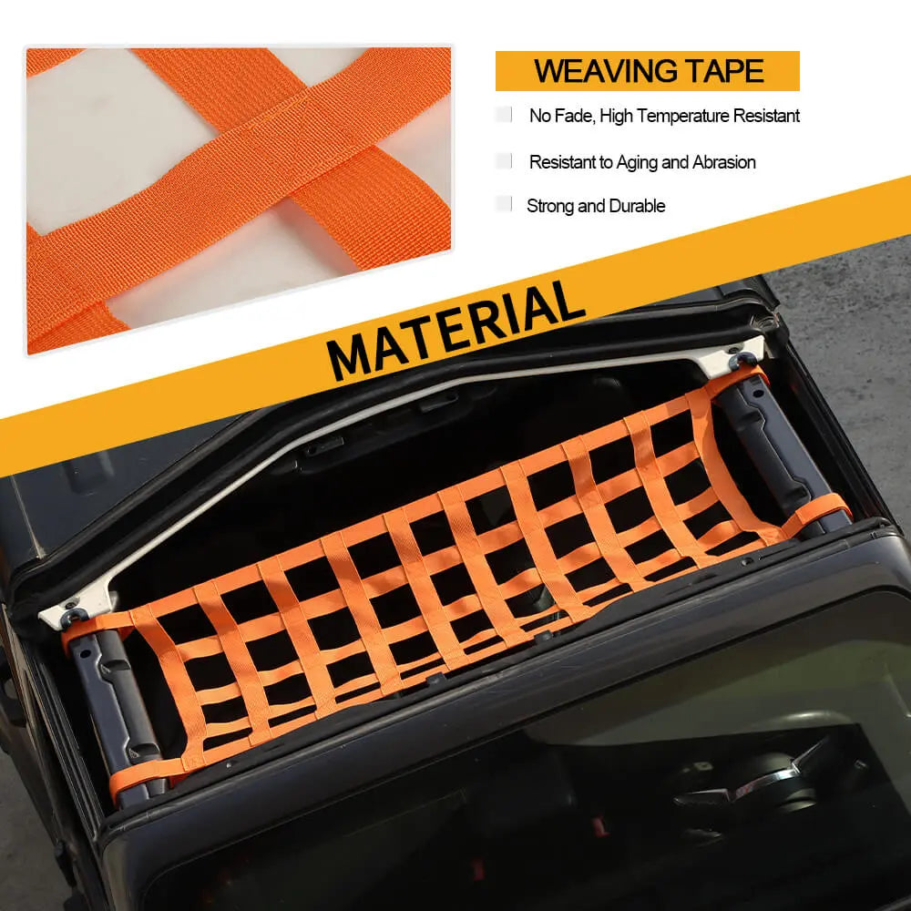 For Jeep Wrangler YJ TJ JK JL Multi-function Mesh Cargo Net Car Roof Net Hammock