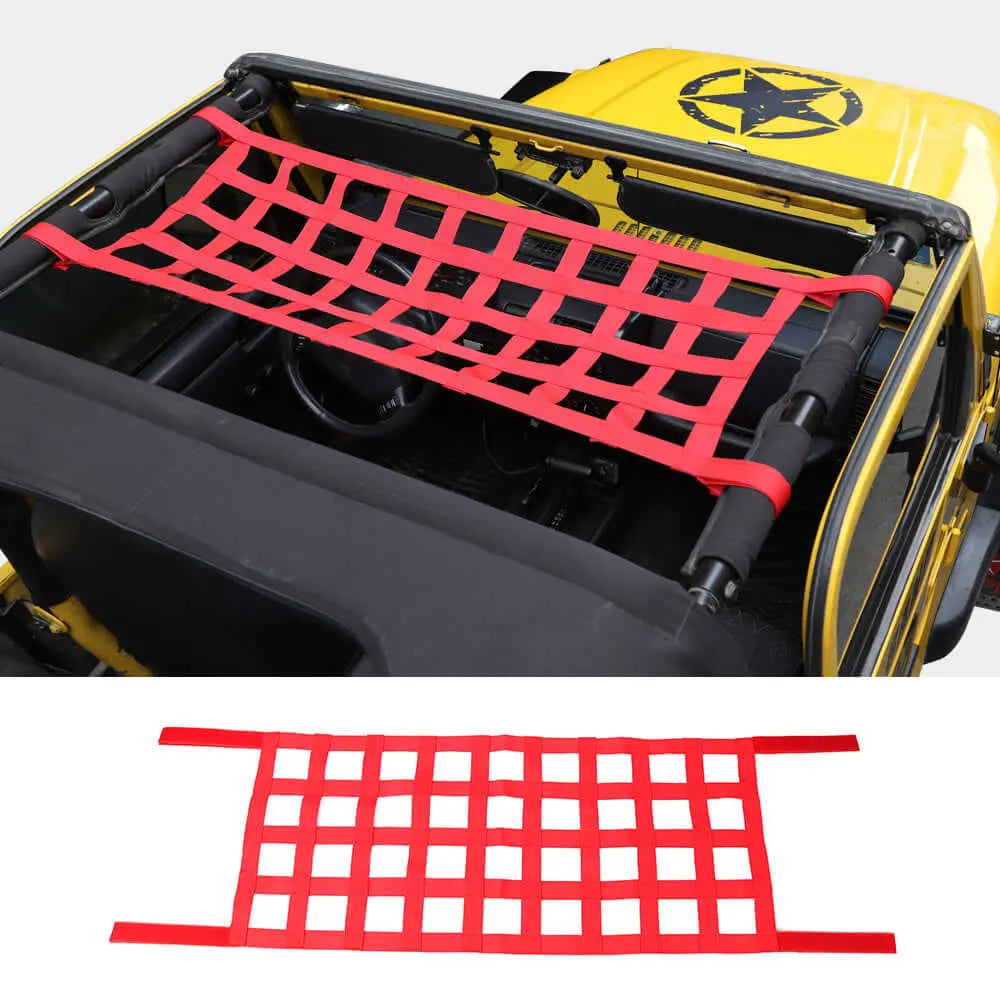 For Jeep Wrangler YJ TJ JK JL Multi-function Mesh Cargo Net Car Roof Net Hammock