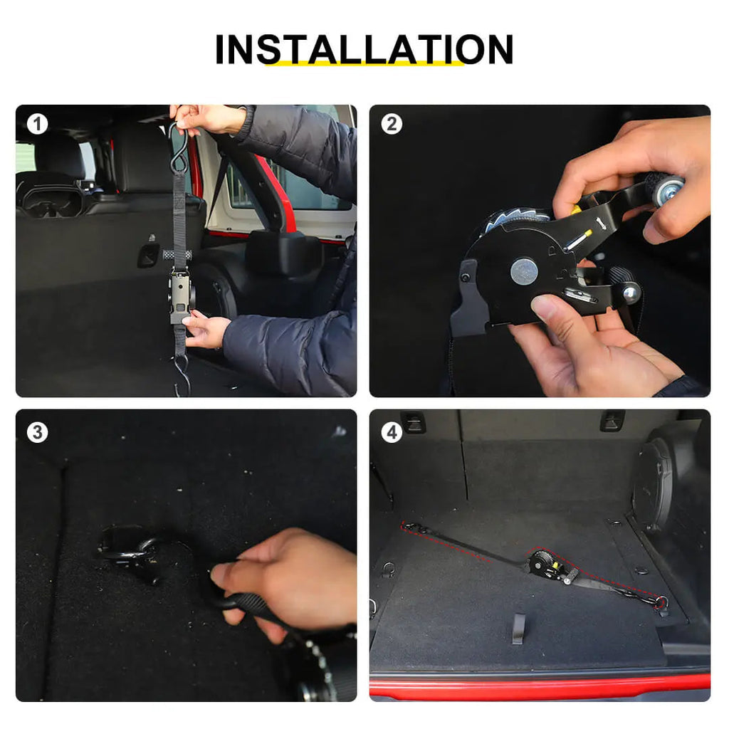 For Universal Car Cargo Fixed Straps Automatic Recycling Tensioner Accessories