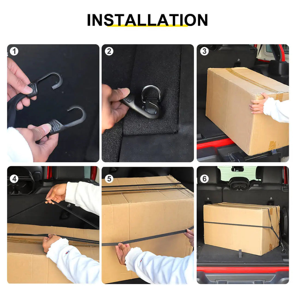 For Universal Car Interior Rear Trunk Adjustable Trunk Organizer Elastic Fixed Strap Accessories