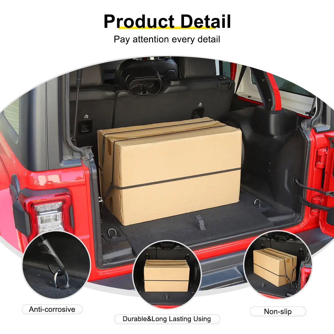 For Universal Car Interior Rear Trunk Adjustable Trunk Organizer Elastic Fixed Strap Accessories