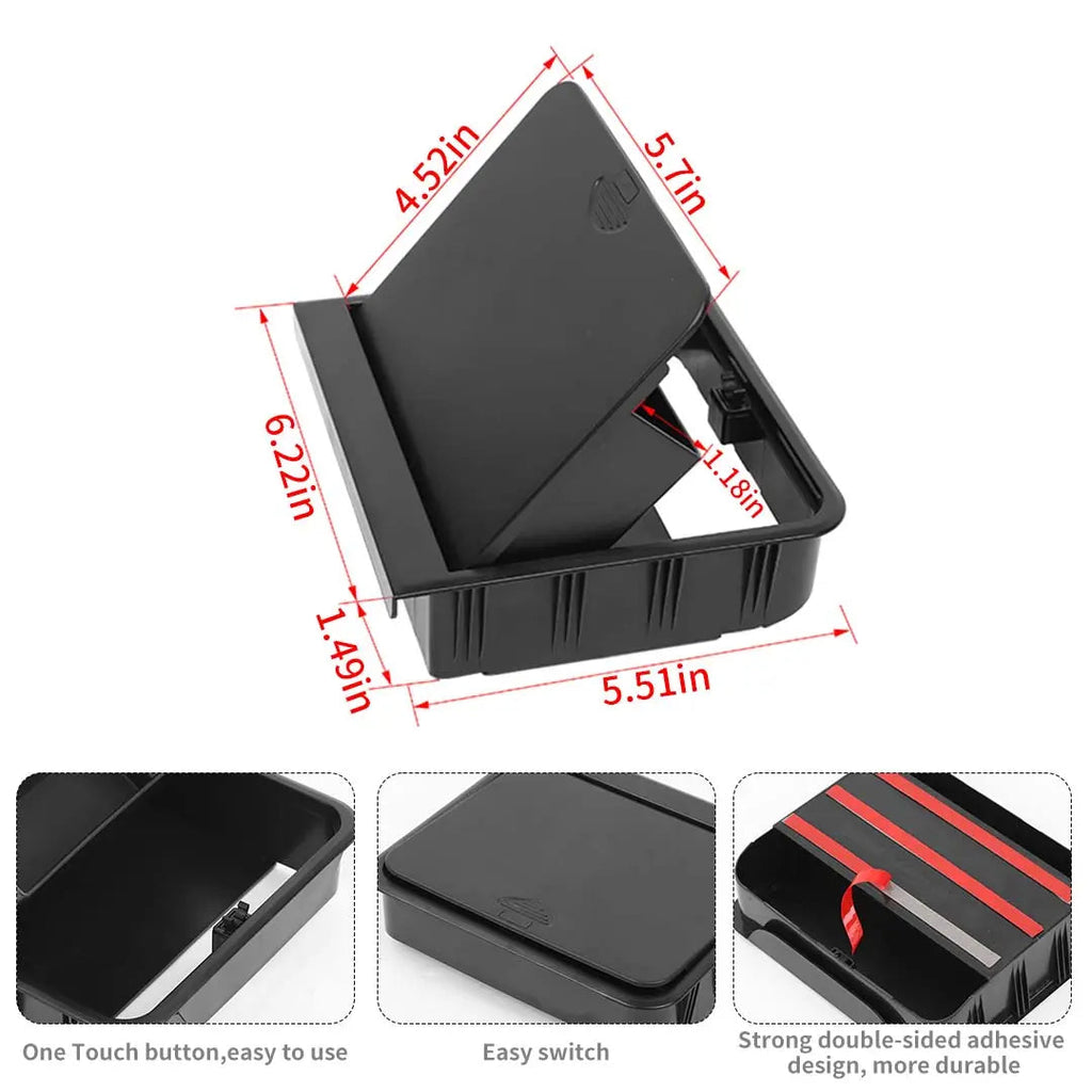 For 2018+ Jeep Wrangler JL/Gladiator JT Hidden Console Armrest Box Compartment Storage