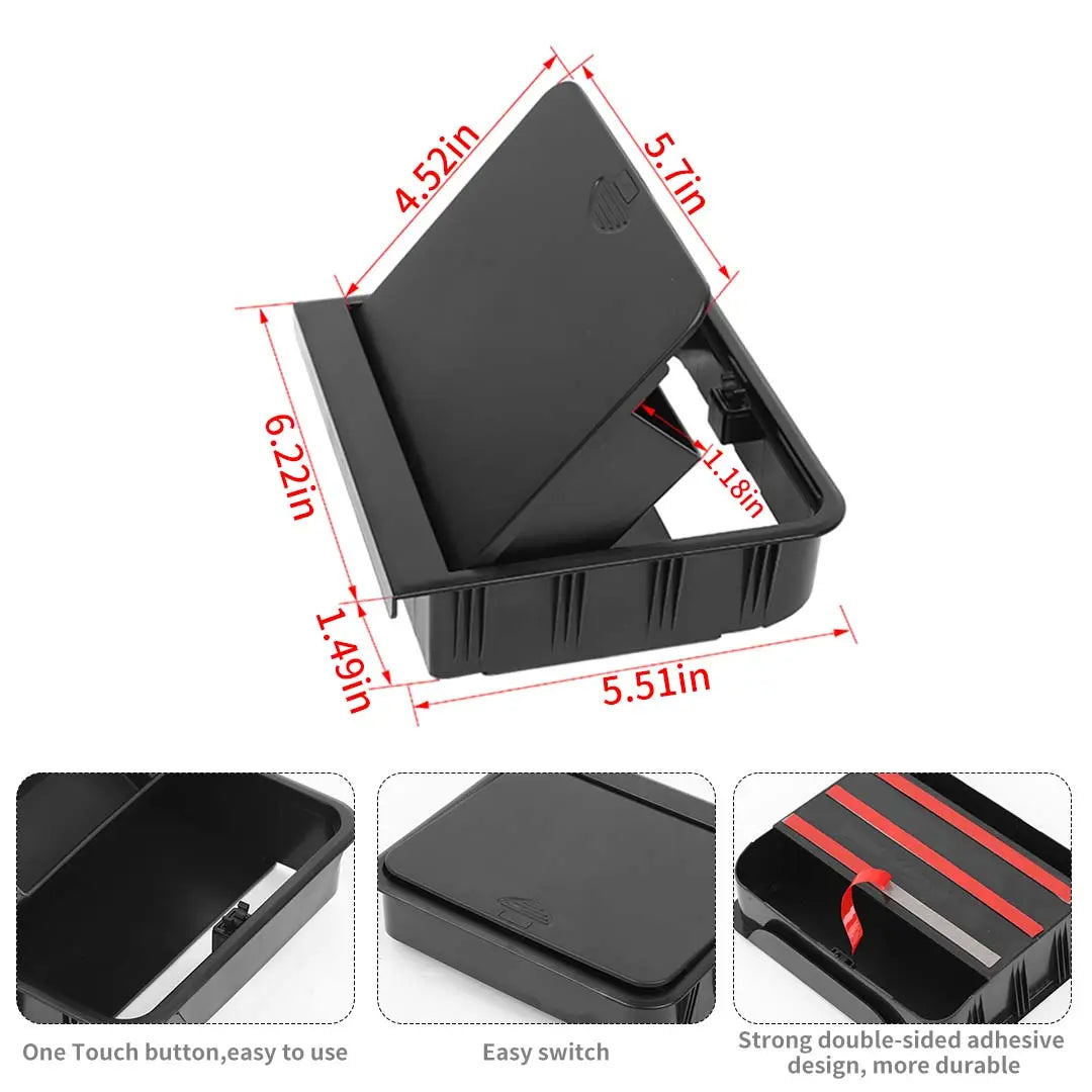 For 2018+ Jeep Wrangler JL/Gladiator JT Hidden Console Armrest Box Compartment Storage