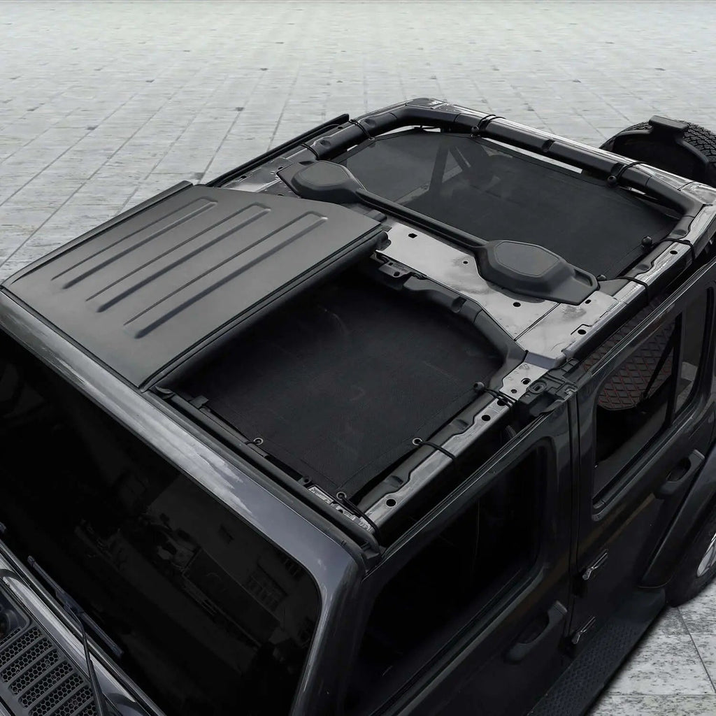For 2018+ Jeep Wrangler JL 4 Door Sun Shade Mesh Bikini Top Sunshade UV Protection