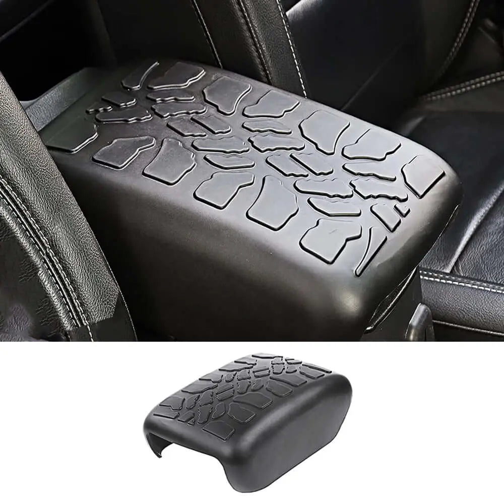 For 2018+ Jeep Wrangler JL JLU/JT Center Console Armrest Box Pad Cover Crack Pattern Surface Waterproof Rubber Anti Scratches