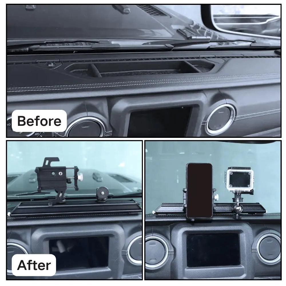 For 2018-2023 Jeep Wrangler JL & Gladiator JT Metal Dash Extended Camera/Mobile Phone Holder