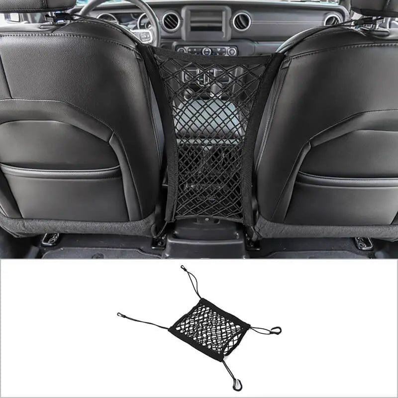 Universal Car Seat Storage Mesh Organizer Cargo Net Hook Pouch Holder for Purse Phone Bag