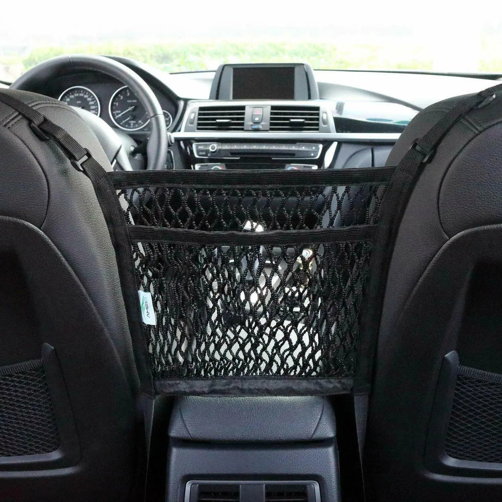 Universal Car Seat Storage Mesh Organizer Cargo Net Hook Pouch Holder for Purse Phone Bag