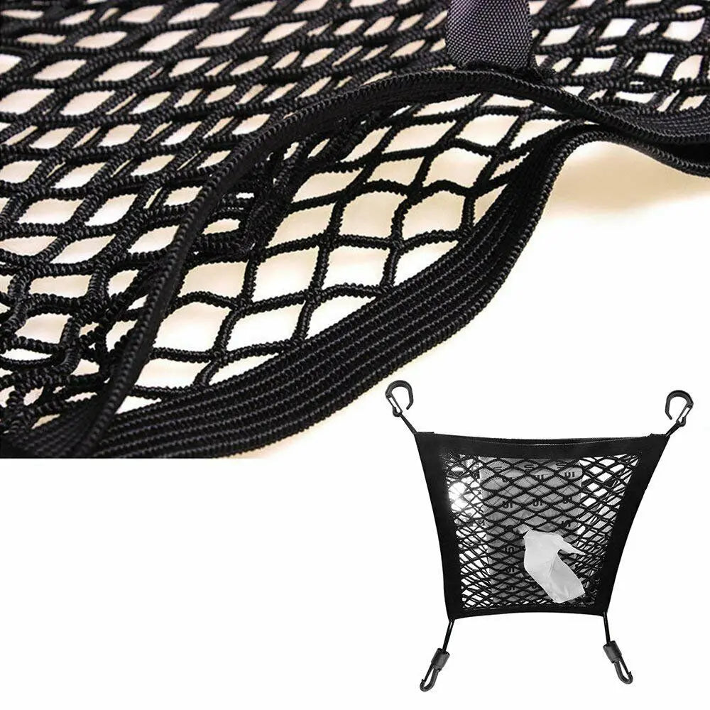 Universal Car Seat Storage Mesh Organizer Cargo Net Hook Pouch Holder for Purse Phone Bag
