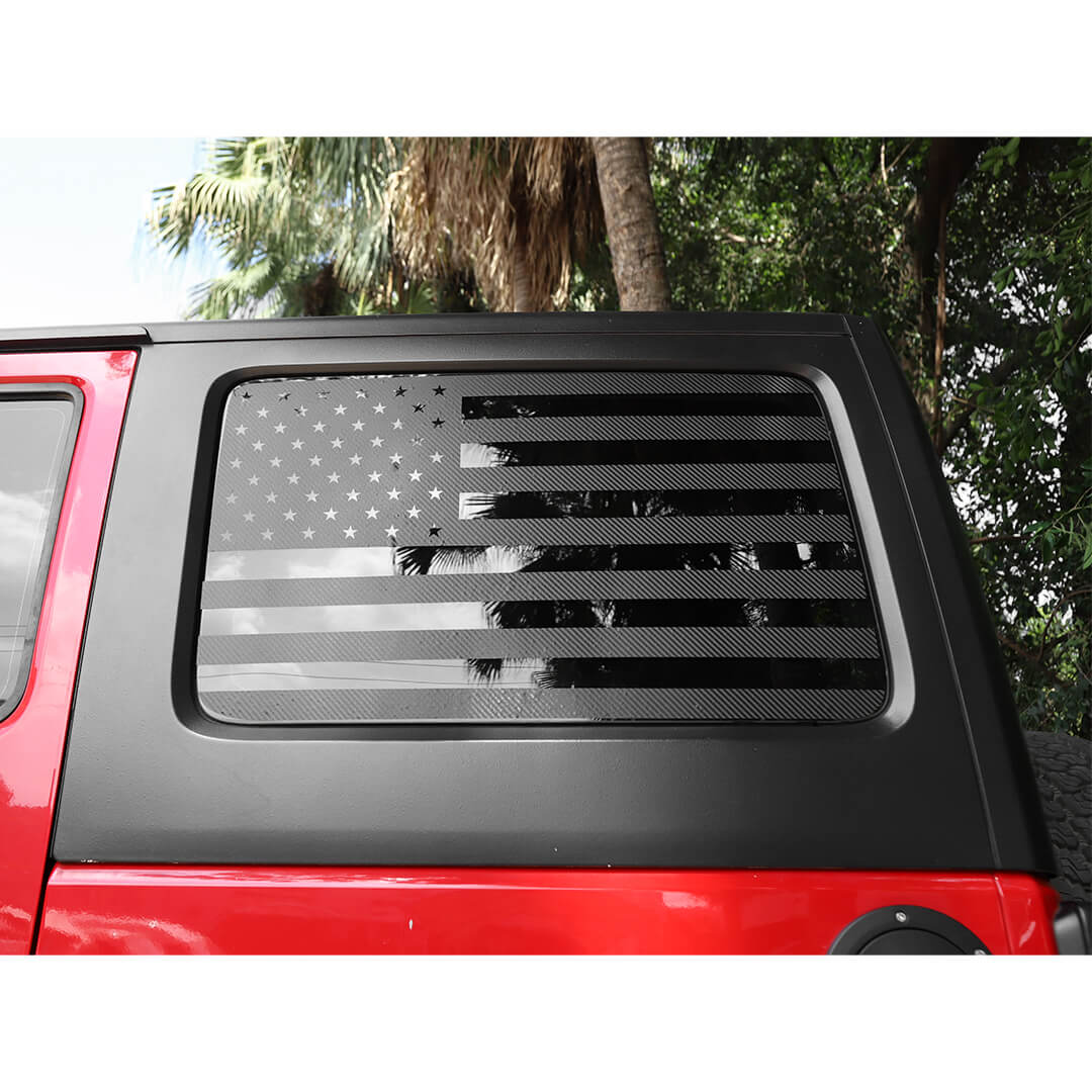 For 2011-2018 Wrangler JK Rear Window Sticker Trim US Flag Decal（2 pcs）