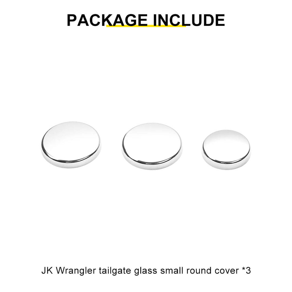 For 2007- 2018 Jeep Wrangler JK Chrome Tailgate Rear Glass Door Decor Cover Trim（2 pcs）