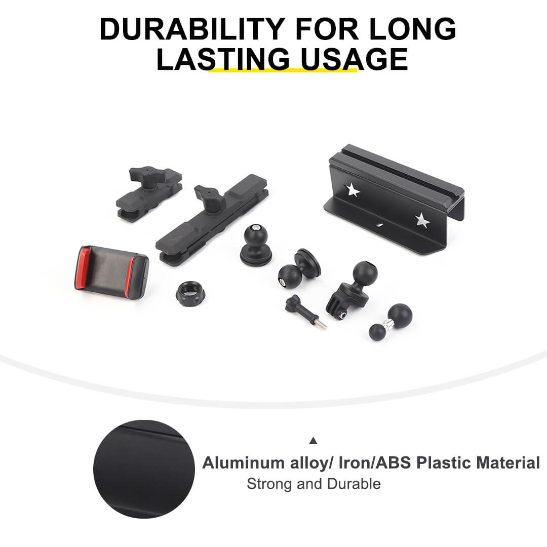 For 2011-2018 Jeep Wrangler JK Center Console Rail Expansion Phone Mount Holder（9 pcs）