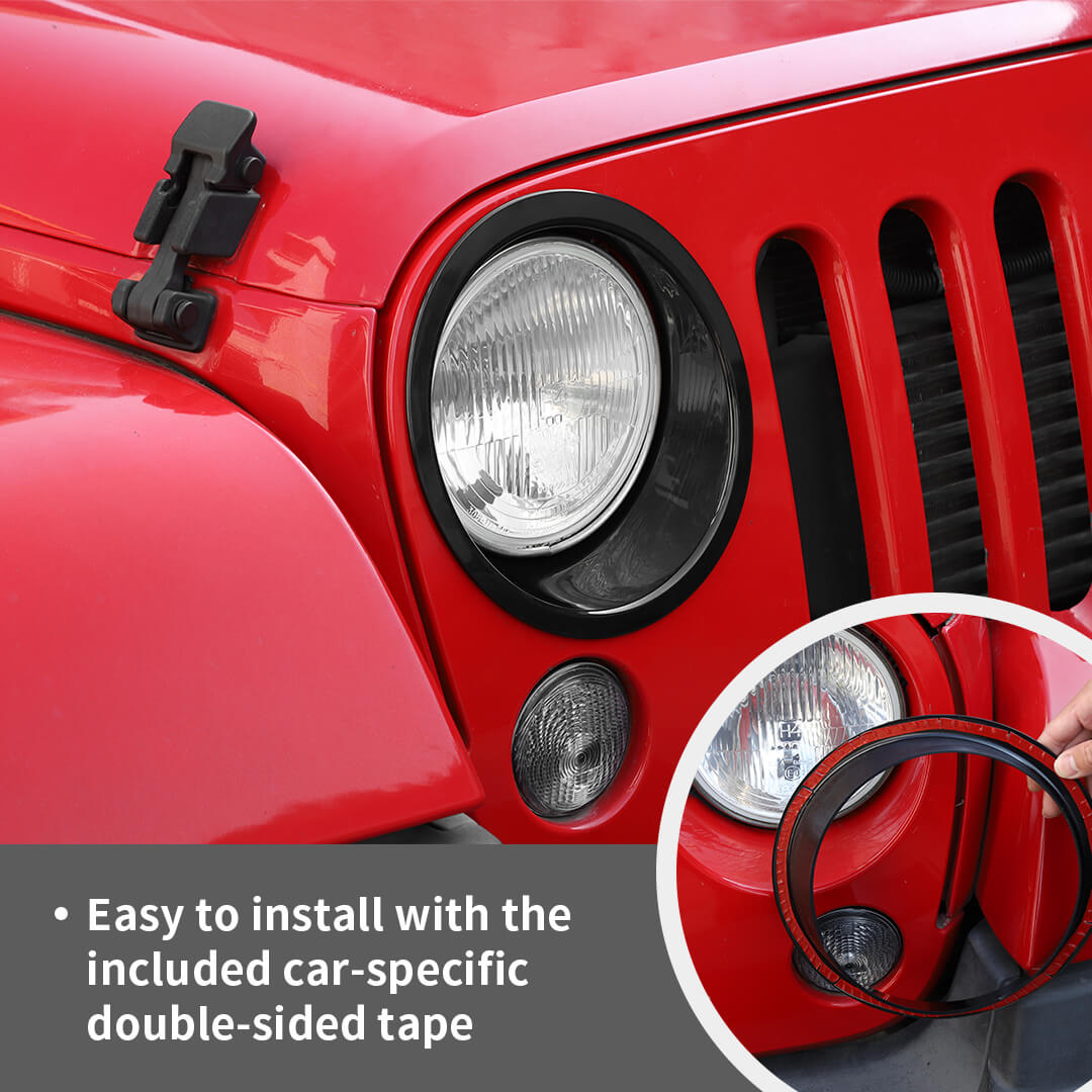For 2007-2018 Jeep Wrangler JK Front Grill Inserts & Headlight Trim & Turn Signal Bezel Kit（11 pcs）