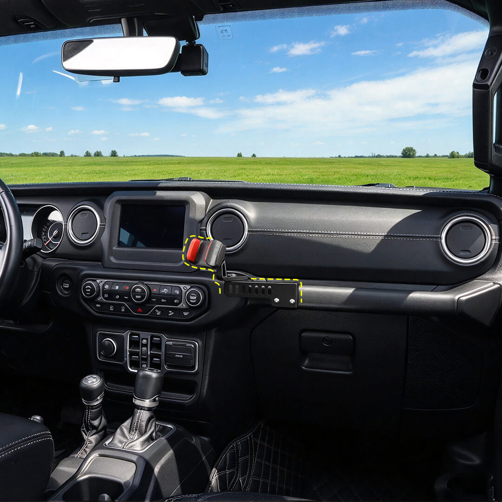 For 2018-2023 Jeep Wrangler JL & Gladiator JT Passenger Side Grab Bar Phone Holder Bracket（2 pcs）