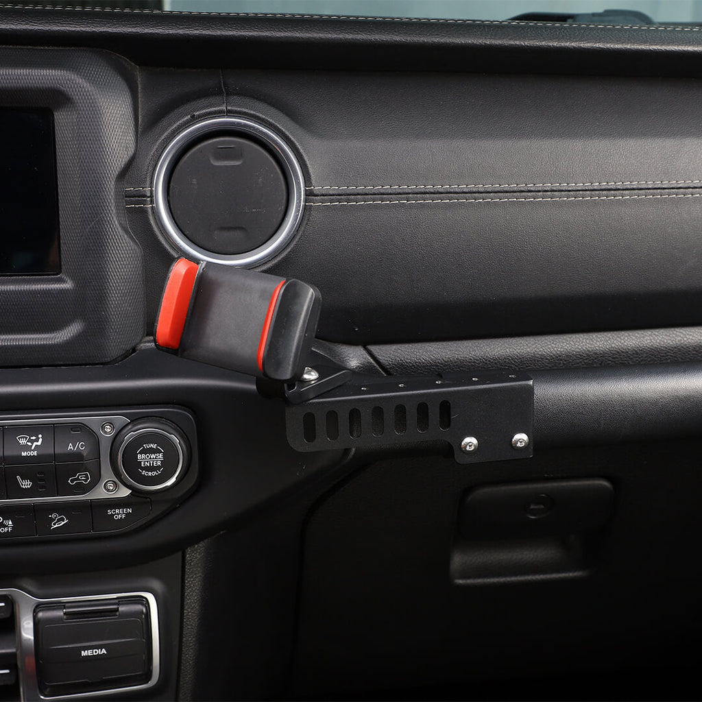 For 2018-2023 Jeep Wrangler JL & Gladiator JT Passenger Side Grab Bar Phone Holder Bracket（2 pcs）