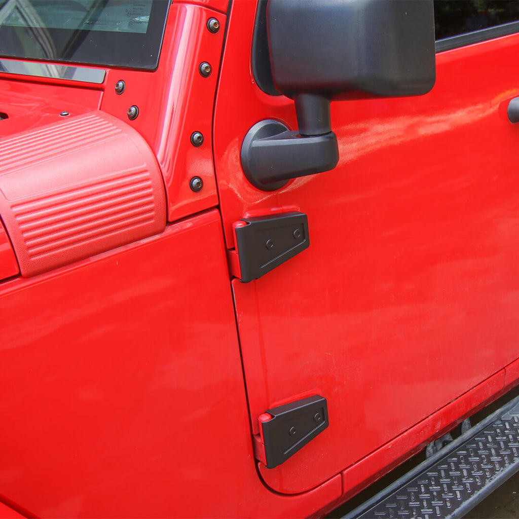 For 2007-2018 Jeep Wrangler JK 2 Door Door & Hood Hinge Cover Trim Exterior Accessories（6 pcs）