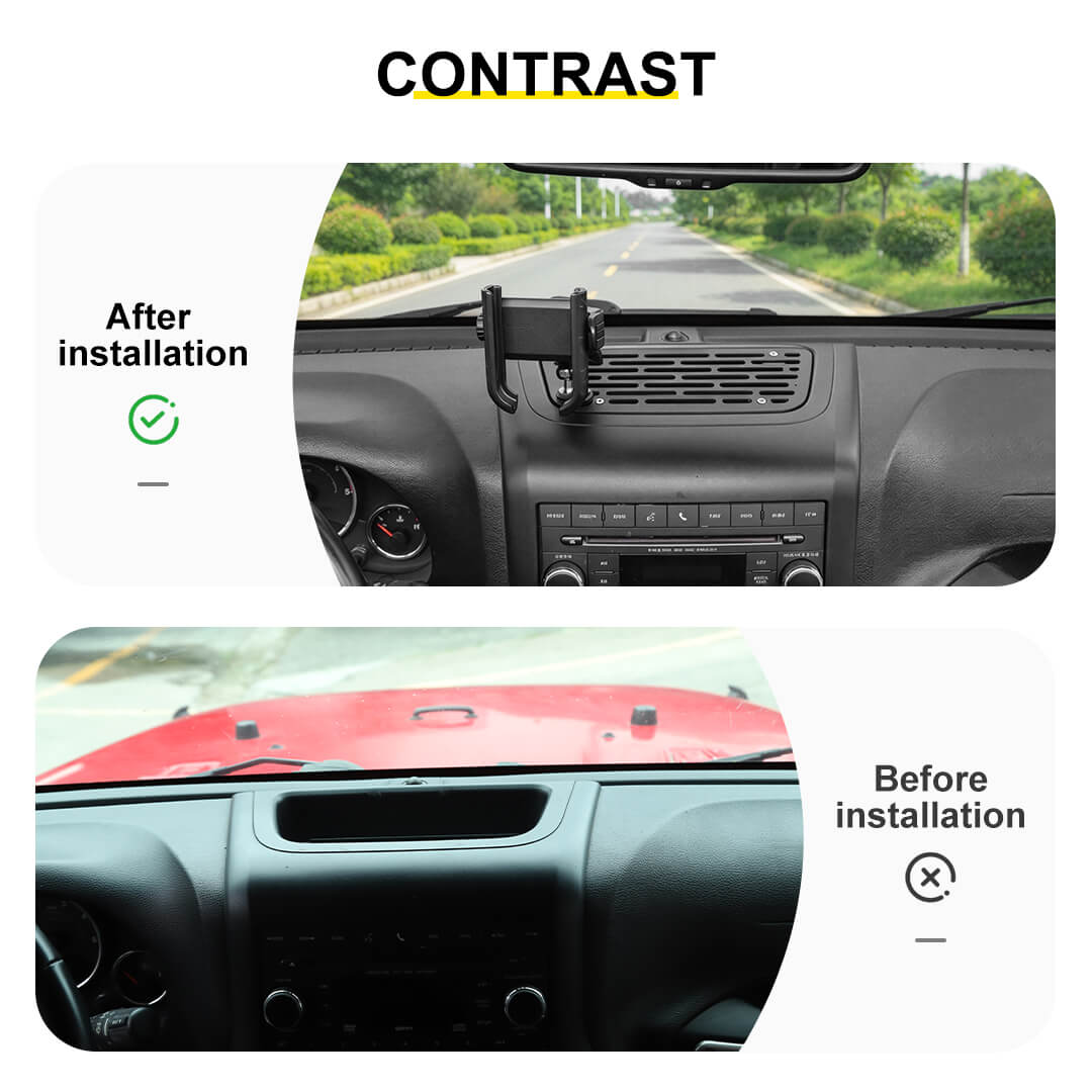 For 2011-2018 Jeep Wrangler JK Center Console Expansion Phone Mount Holder（5 pcs）