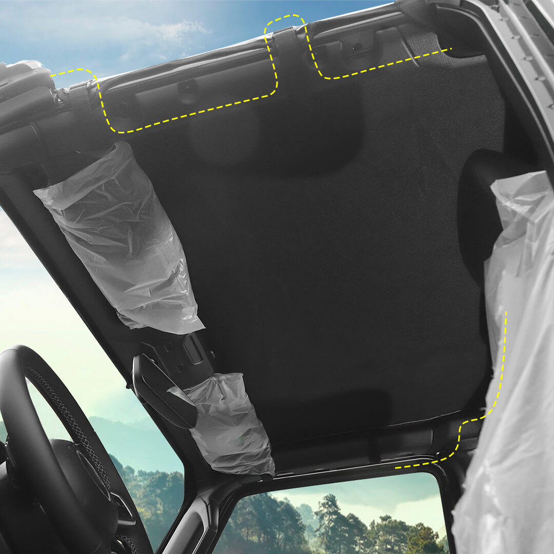 For 2020+ Jeep Gladiator JT 4 Door Soft Top Bikini Sunshade Mesh Anti-UV