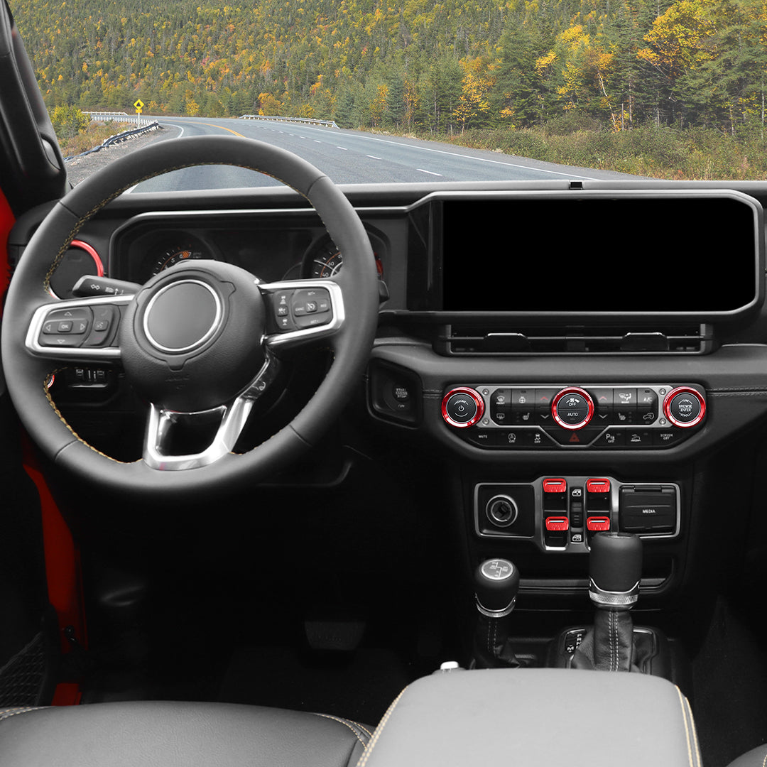 For 2024+ Jeep Wrangler JL & Gladiator JT Aluminum Air Vent & Center Console Control Trim Cover Kit