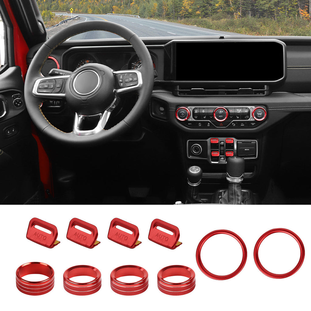 For 2024+ Jeep Wrangler JL & Gladiator JT Aluminum Air Vent & Center Console Control Trim Cover Kit