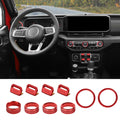 For 2024+ Jeep Wrangler JL & Gladiator JT Aluminum Air Vent & Center Console Control Trim Cover Kit