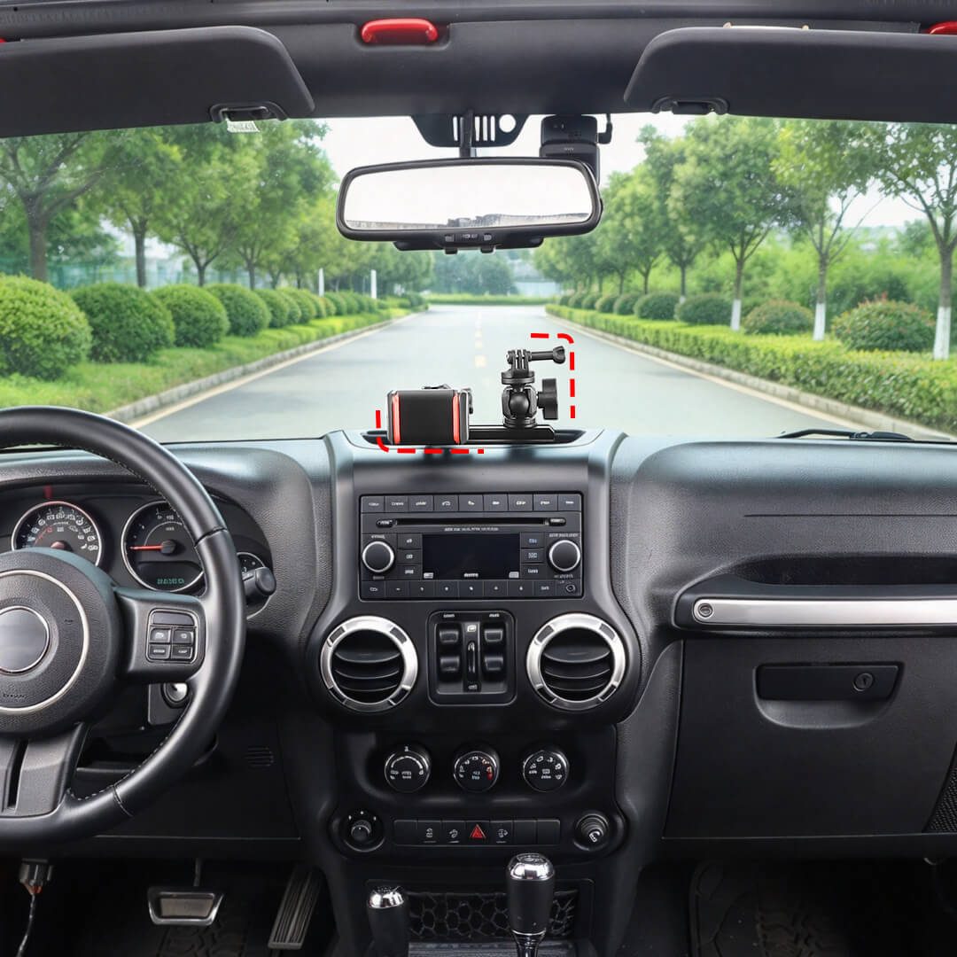 For 2011-2018 Jeep Wrangler JK Center Console Rail Expansion Phone Mount Holder（9 pcs）