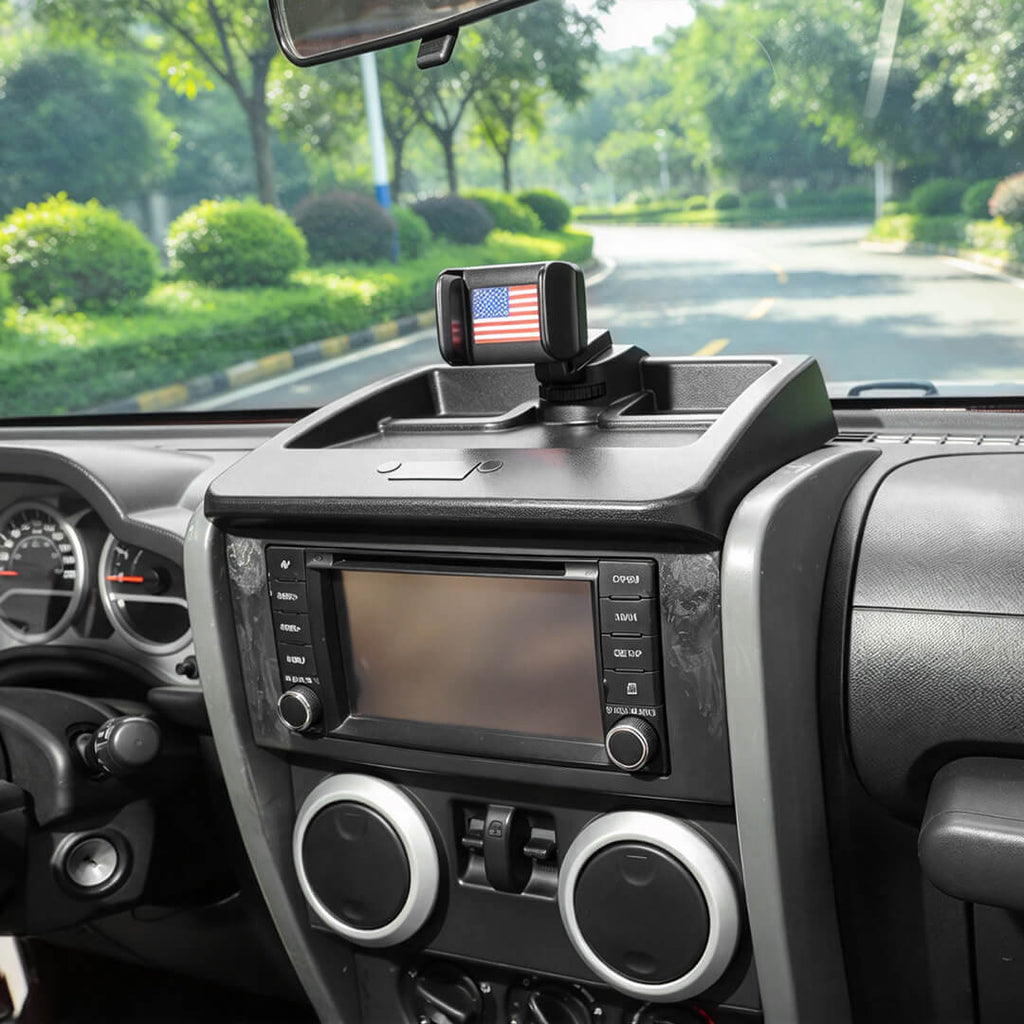 For 2007-2011 Jeep Wrangler JK Center Console Phone Holder Mount Bracket with Storage Box（3 pcs）